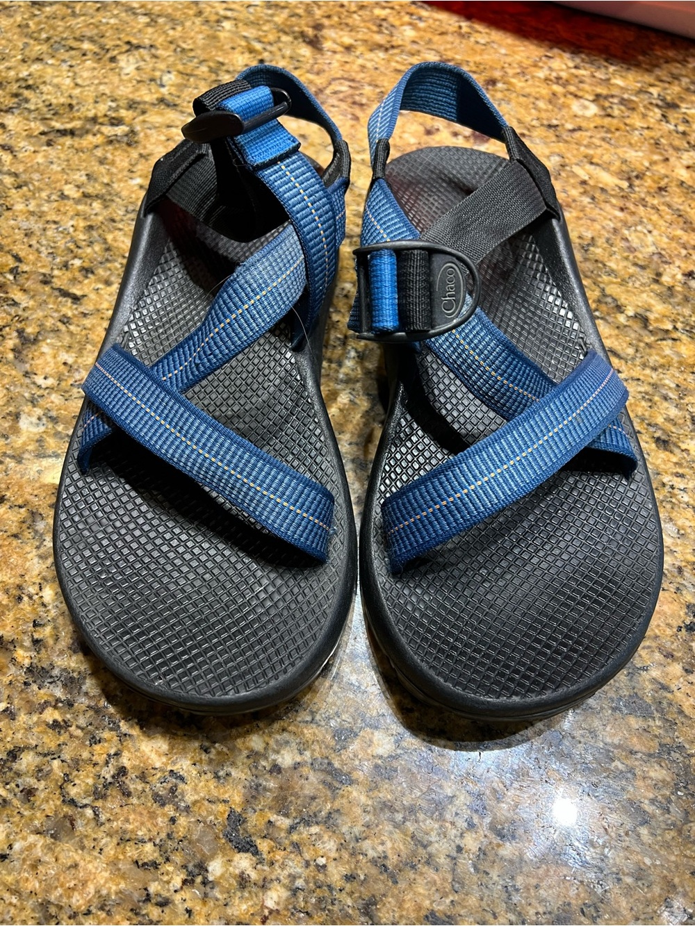 Chaco Blue and Black Sport Sandals with Adjustable Straps